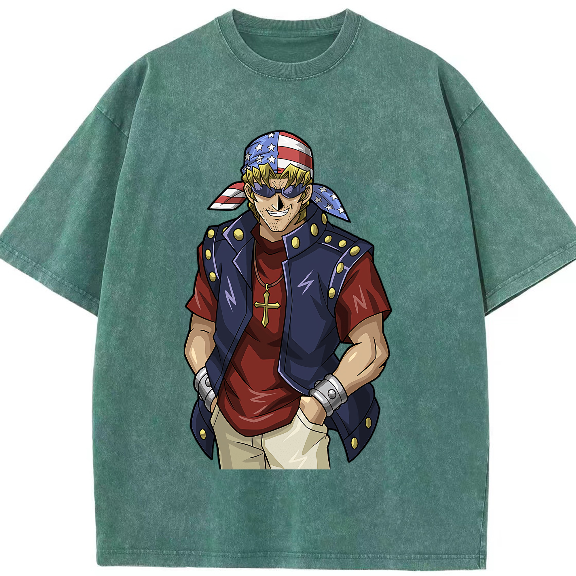 （画像用） 遊☆戯☆王 Yu-Gi-Oh! 綿100% ヴィンテージ風 半袖Tシャツ（フロントプリント）